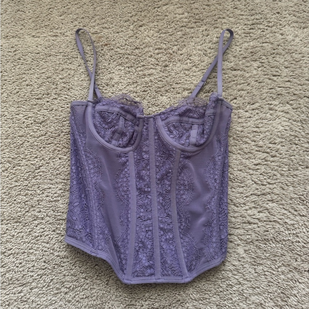 Lavender Lace Corset Top